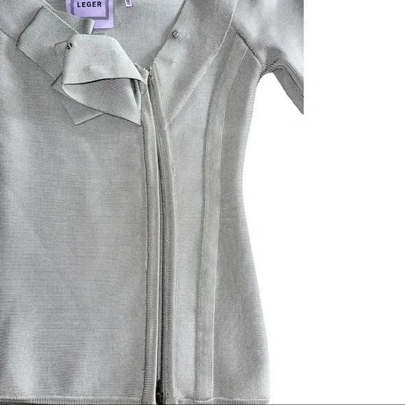 Herve Leger Woman’s Grey 2-Piece Long Sleeve Bandage Dress Size XS/S - Picture 6 of 12